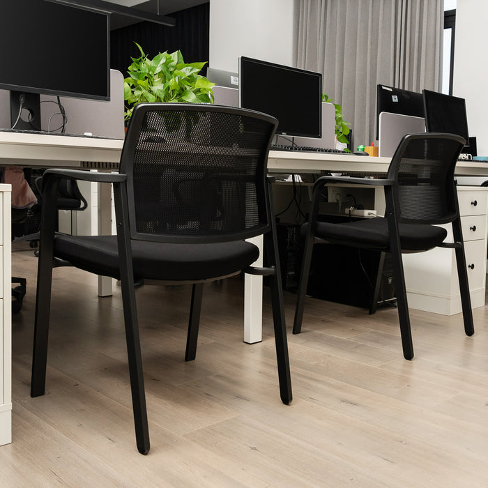 4-Pack Office Conference Chair Set Mesh Guest Reception Stack Chairs