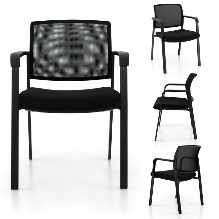 4-Pack Office Conference Chair Set Mesh Guest Reception Stack Chairs