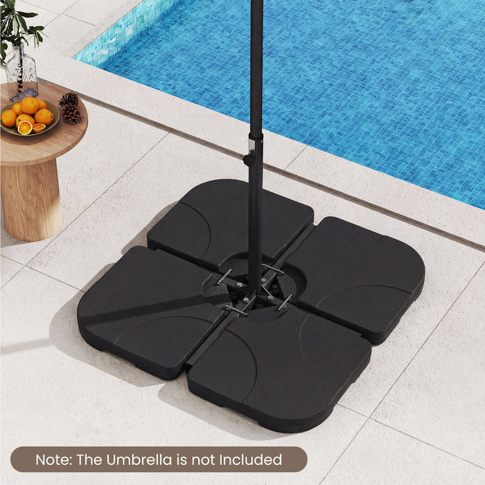 4-Piece 72 KG Heavy-Duty Cantilever Offset Patio Market Umbrella Base-