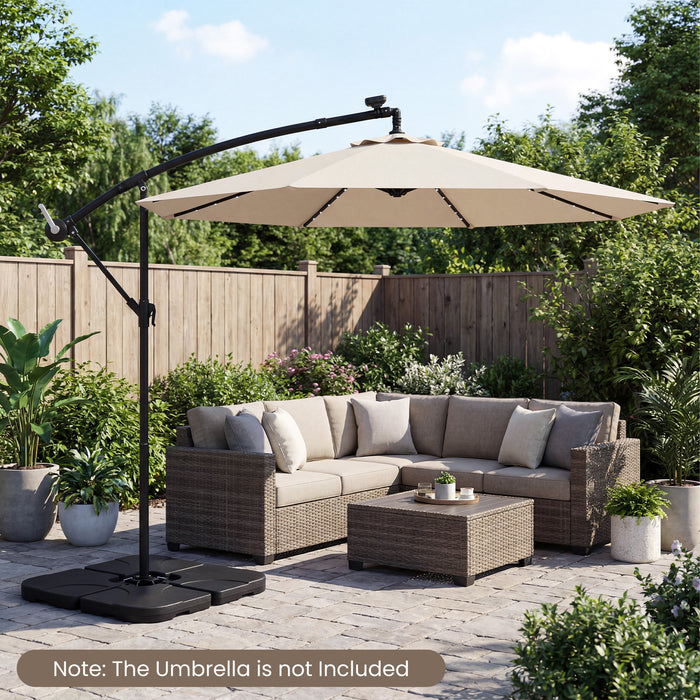 4-Piece 72 KG Heavy-Duty Cantilever Offset Patio Market Umbrella Base-