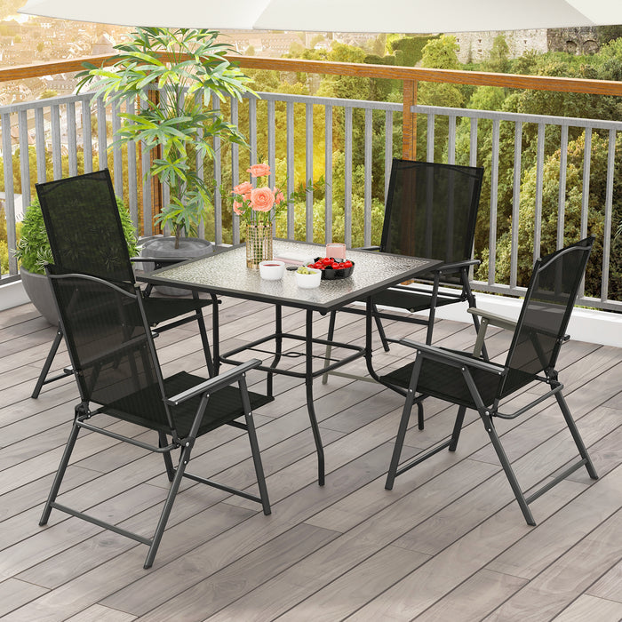 4 Piece Patio Folding Dining Chair Set for Garden Backyard-
