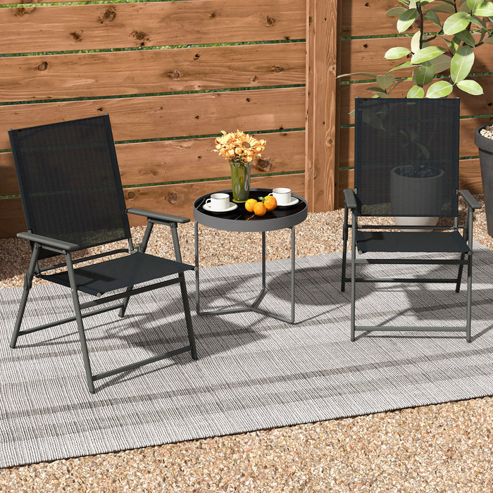 4 Piece Patio Folding Dining Chair Set for Garden Backyard-