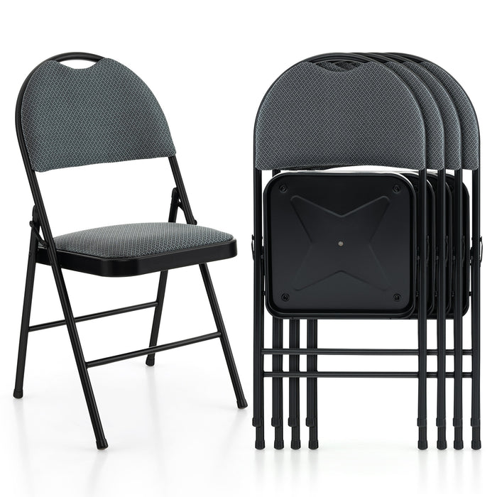 Fabric Dining Chairs - 4-Piece Foldable Design, Cushioned Seat and Back - Perfect for Dining Room Comfort