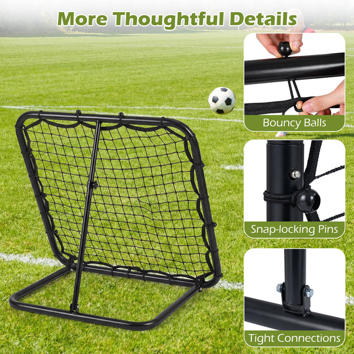 4-Position Adjustable Bounce Back Volleyball Trainer with Metal Frame for Kids Youth Adults