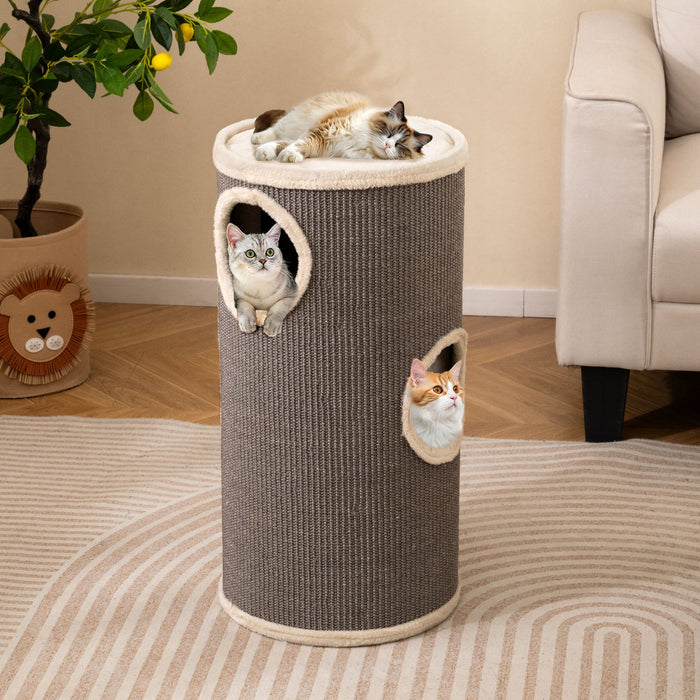4-Story Cat Condo with Sisal Scratching Pad for Indoor Cats-