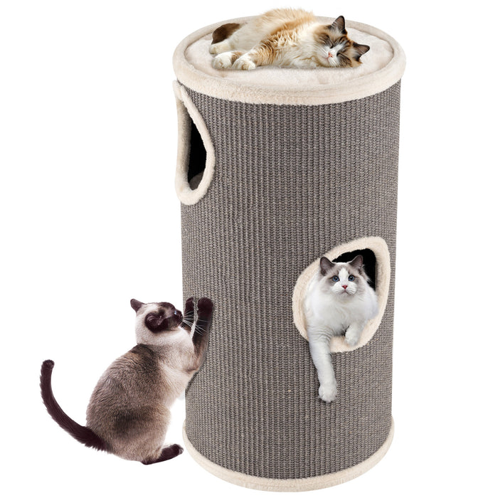 4-Story Cat Condo with Sisal Scratching Pad for Indoor Cats-