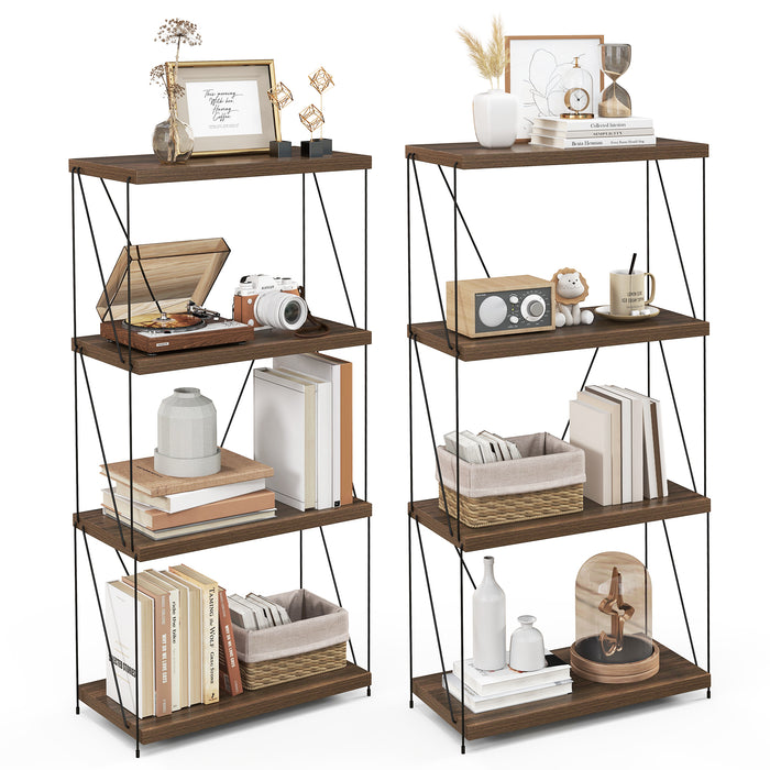 2 Pack 3-Tier Multipurpose Display Rack with Metal Frame
