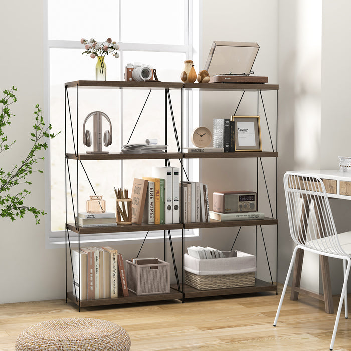 2 Pack 3-Tier Multipurpose Display Rack with Metal Frame