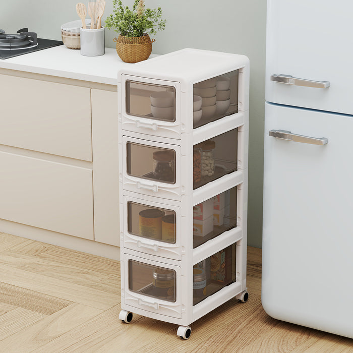 3-Tier Plastic Drawer Storage Organizer Rolling Cart with 3 Drawers