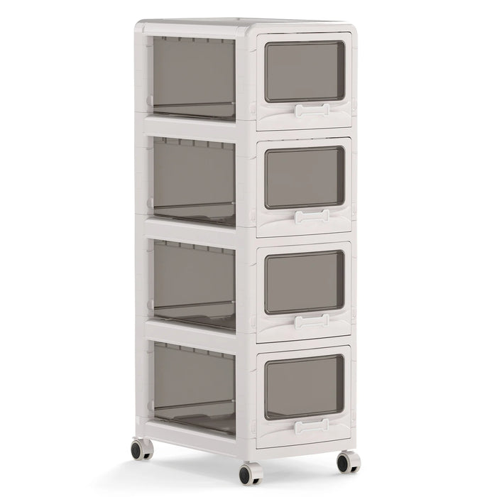 3-Tier Plastic Drawer Storage Organizer Rolling Cart with 3 Drawers