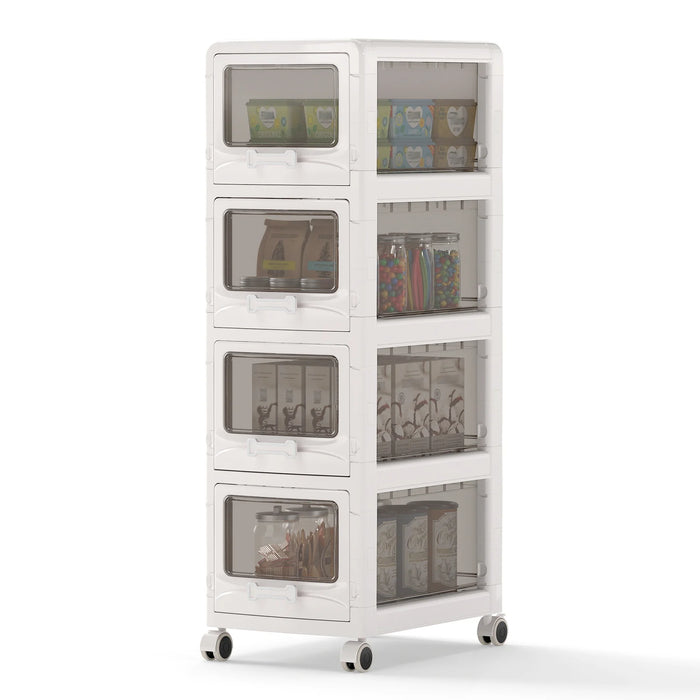 3-Tier Plastic Drawer Storage Organizer Rolling Cart with 3 Drawers