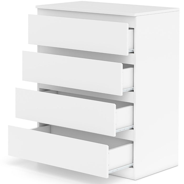 4-Drawer Dresser Modern Style Chest of Drawers with High Gloss Surface-