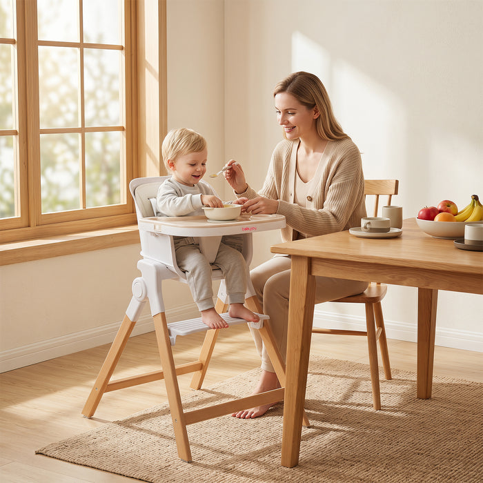 4-in-1 Convertible Baby High Chair with Detachable and Adjustable Tray-