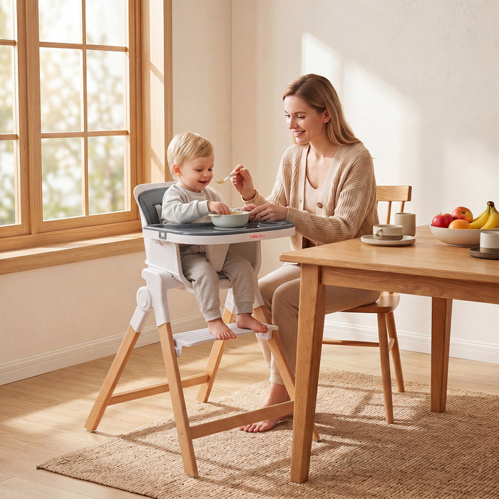 4-in-1 Convertible Baby High Chair with Detachable and Adjustable Tray-