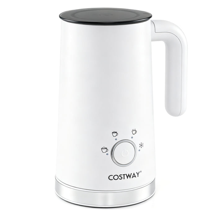 4-in-1 Electric Milk Frother and Steamer with Anti-slip Bottom-White