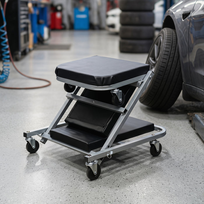40" 2-in-1 Mechanic Creeper & Z-Seat with 6 Swivel Casters-