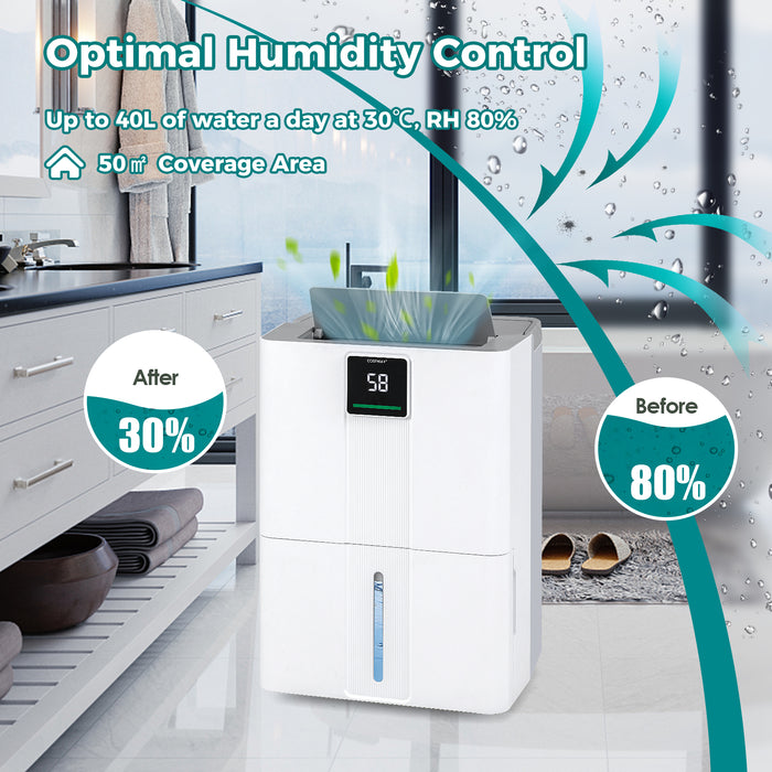 40L Dehumidifier for Home 50 M2 Portable Dehumidifier with 3 Modes-