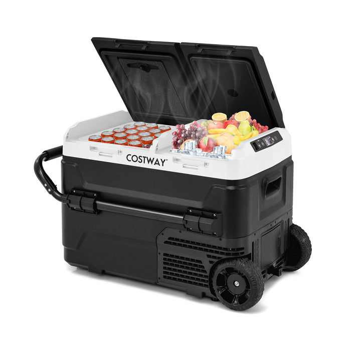 40L Portable Car Refrigerator Dual Zone 12V Compressor Fridge Freezer-