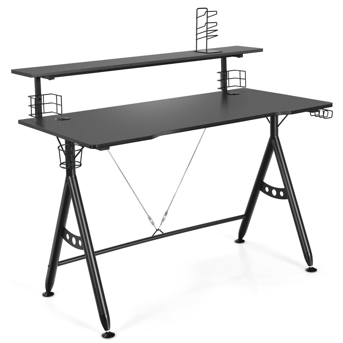 Gaming Handle Rack Gaming Computer Desk with Monitor Shelf and Game Handle Rack — Shopsta UK