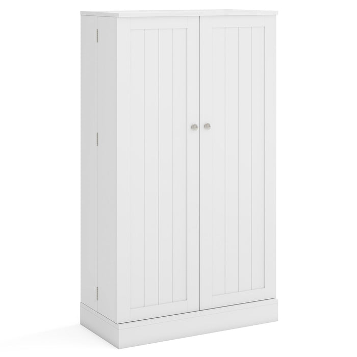 41 Inch Tall Kitchen Pantry Storage Cabinet with Doors and Adjustable Shelves-White