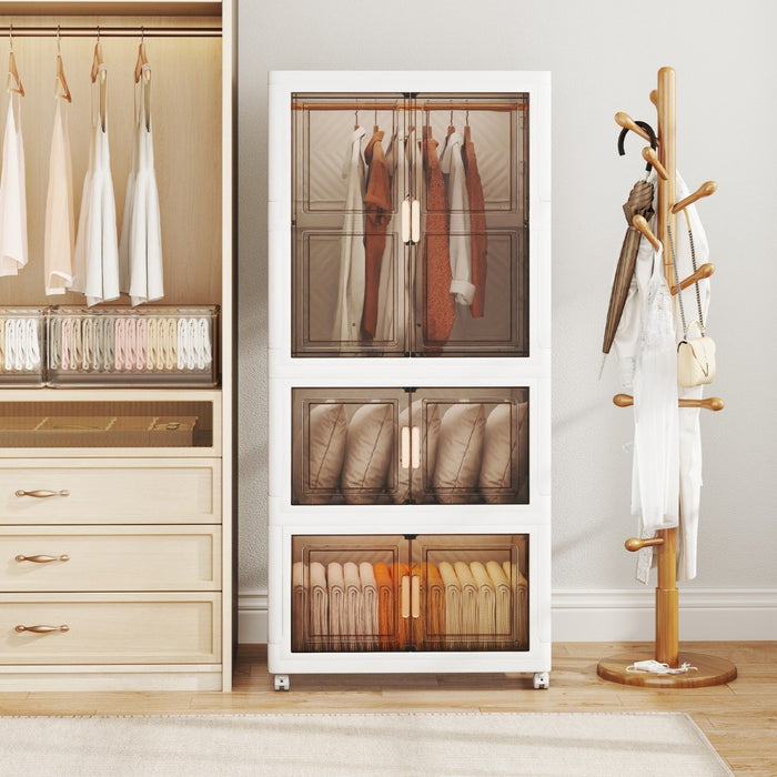 421L Storage Bins with Lid Portable Plastic Wardrobe Closet Organizer-