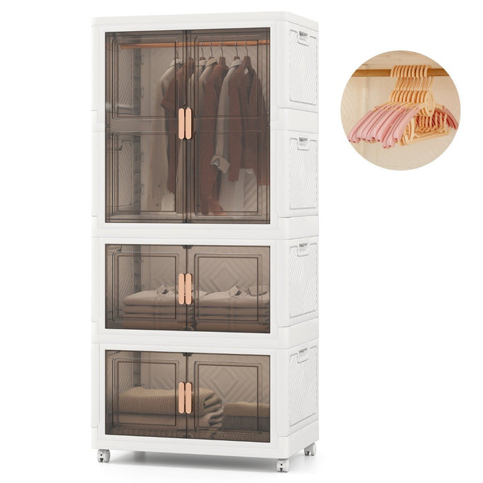 421L Storage Bins with Lid Portable Plastic Wardrobe Closet Organizer-