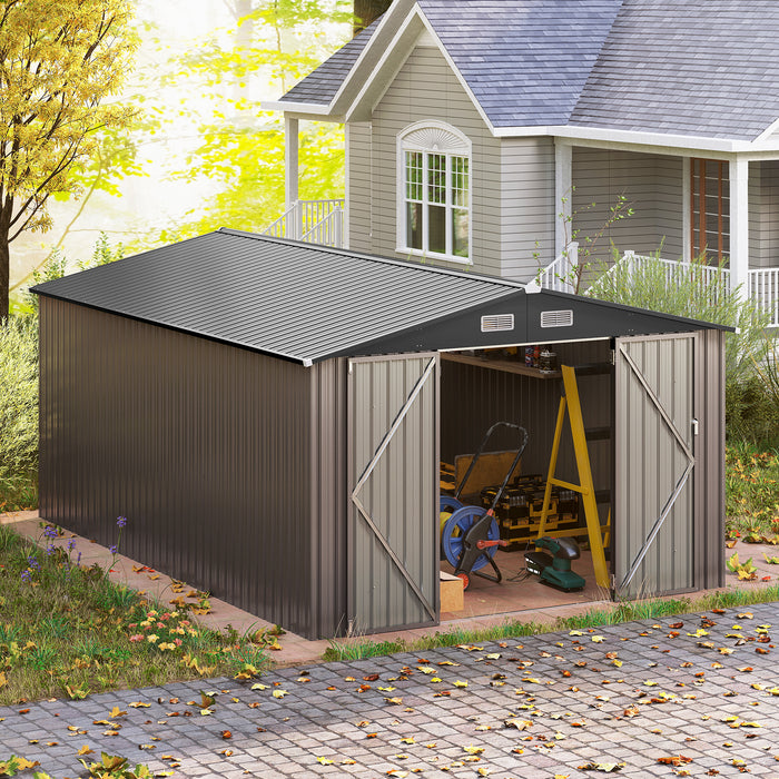426 cm x 300 cm Outdoor Storage Shed Large Garden Tool House-