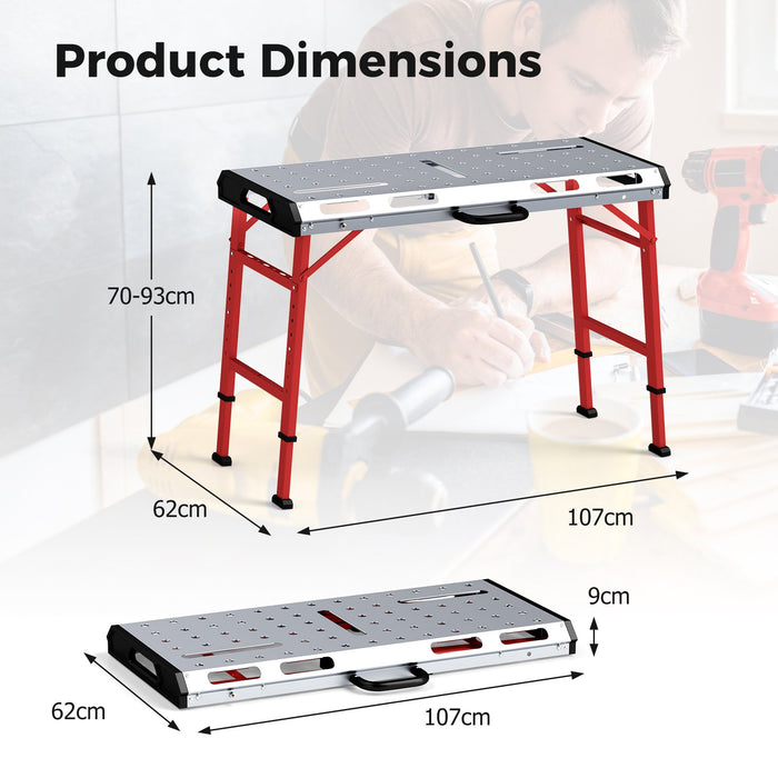 42 Inches x 21 Inches Welding Table with Adjustable Height-