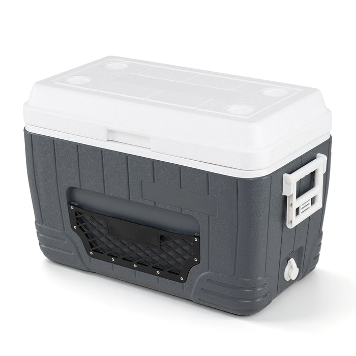 45 L Insulated Portable Cooler Hard Shell with 4 Cup Holders and Drain Plug-Blue