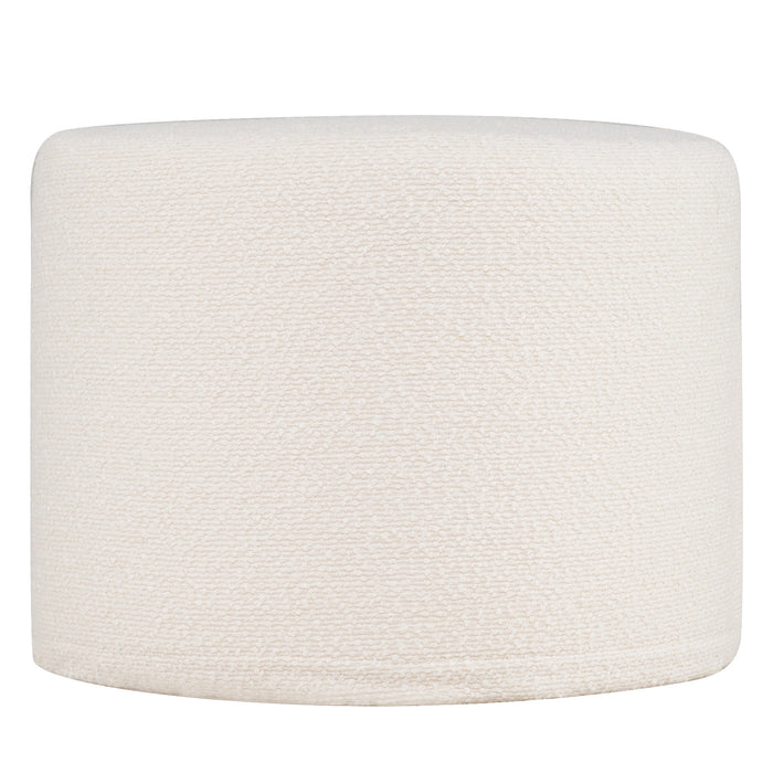 45 cm x 35 cm Round Pouf Ottoman with Loop Yarn Fabric and Machine-washable Cover-
