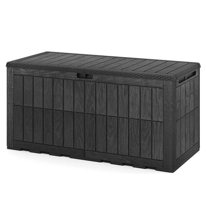 455 L Outdoor Waterproof Lockable Deck Box with Lid and Handles-Black