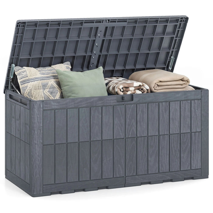 455 L Outdoor Waterproof Lockable Deck Box with Lid and Handles-Black