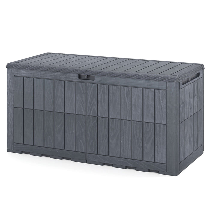 455 L Outdoor Waterproof Lockable Deck Box with Lid and Handles-Black