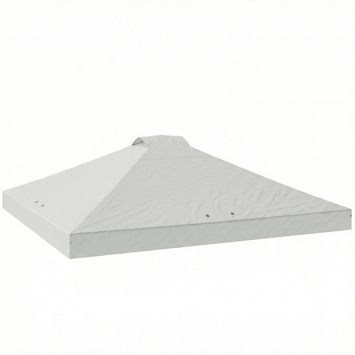Outsunny Gazebo Roof Replacement UV50+ Waterproof Pop Up Canopy Cover with 8 Drainage Holes 3 x 3 m White