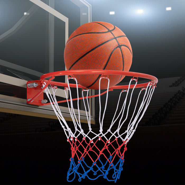 45/38 cm Heavy Duty Basketball Rim with All Weather Net and Mounting Hardware-Black-