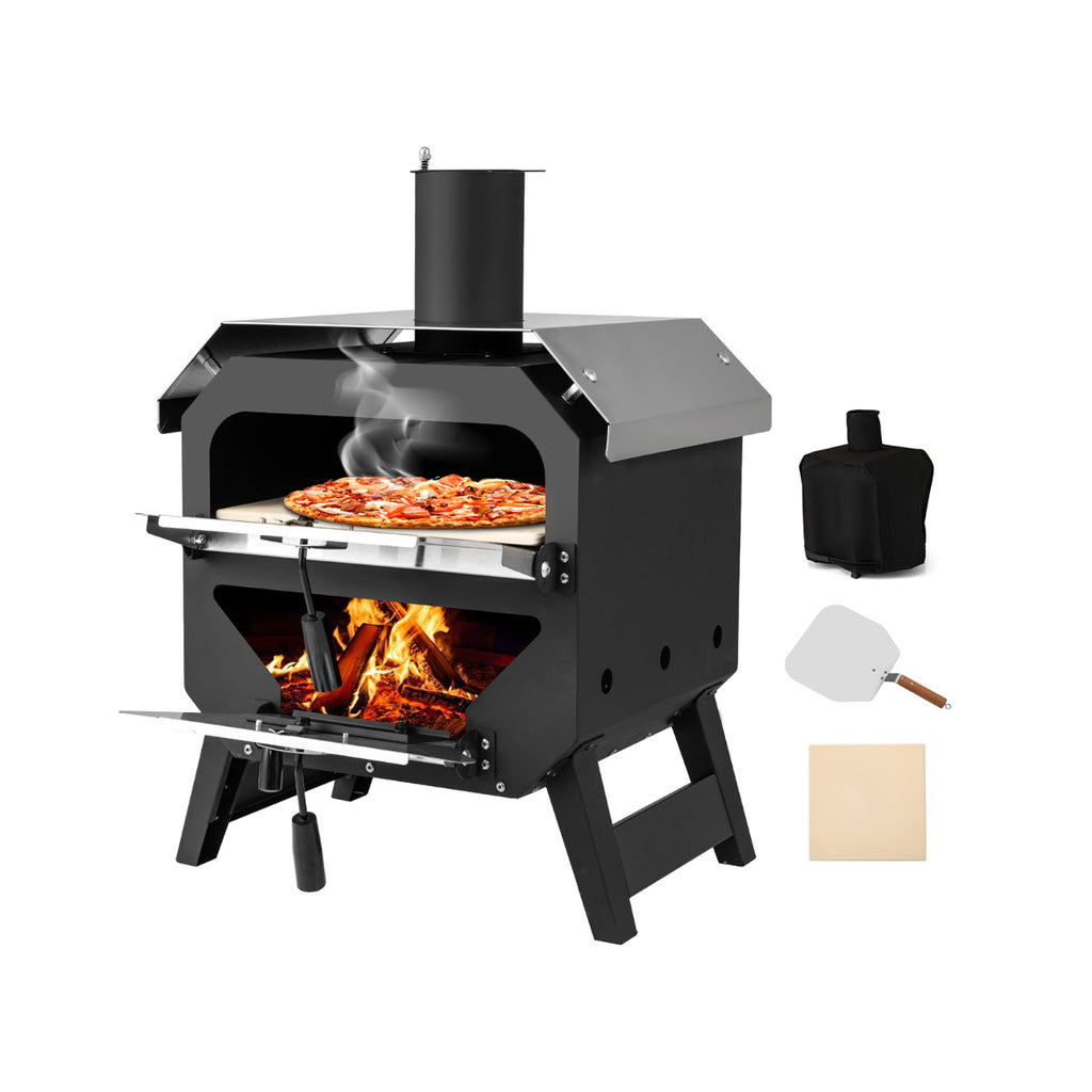 45 cm Outdoor Pizza Oven with Pizza Stone and Oxford Cloth Cover-