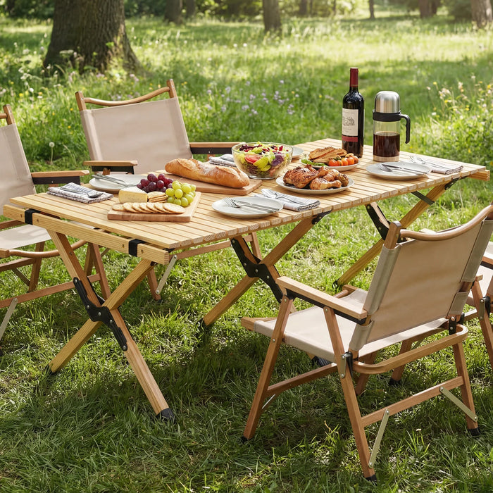 48" Folding Camping Table with Carrying Bag for 4-6 People Portable-