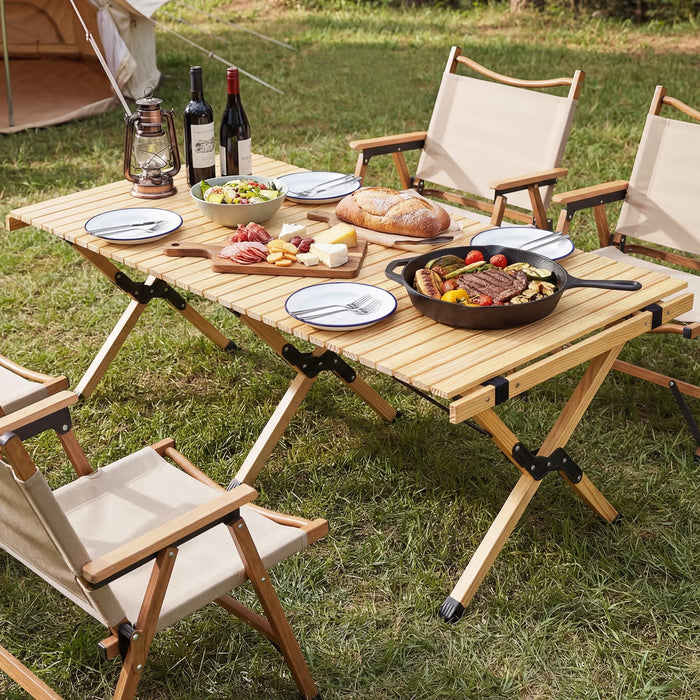 48" Folding Camping Table with Carrying Bag for 4-6 People Portable-