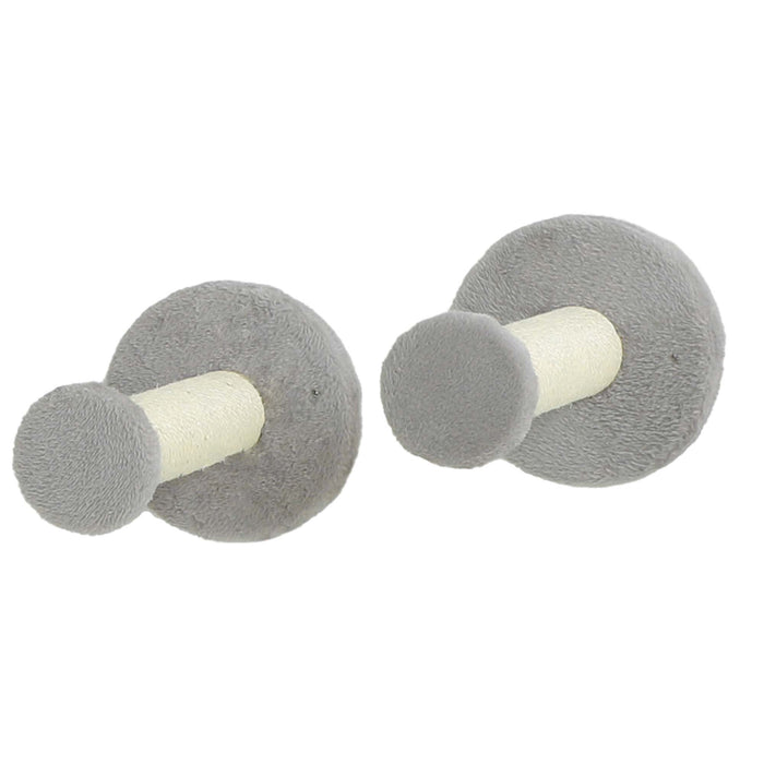 PawHut 3PCs Cat Wall Furniture with Scratching Posts, Scratching Pads, Perches, Cat Wands, Toy Balls, Light Grey | Aosom UK