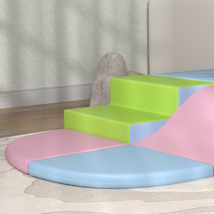 HOMCOM 6 Piece Soft Play Equipment for Kids Climb and Crawl, Red | Aosom UK