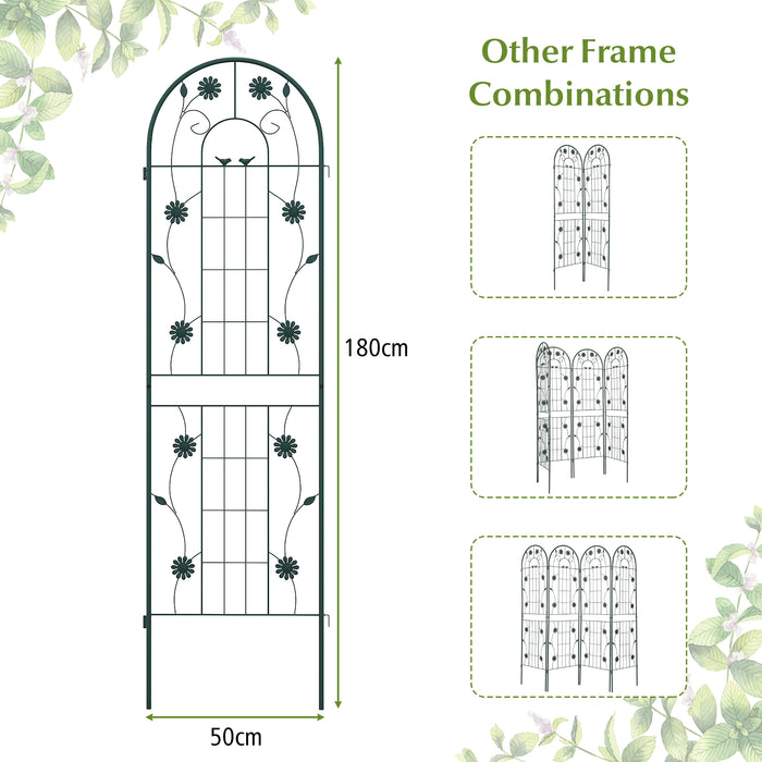2/4 Pack Metal Garden Trellis 180 cm x 50 cm Wire Lattice Panel-Green-
