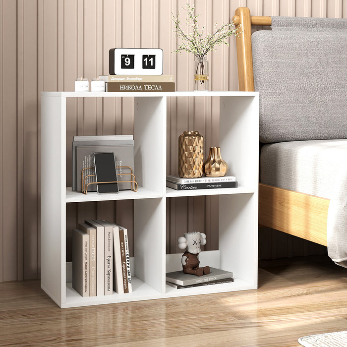4-Cube Bookcase Home 2-tier Bookshelf with Anti-toppling Kit-