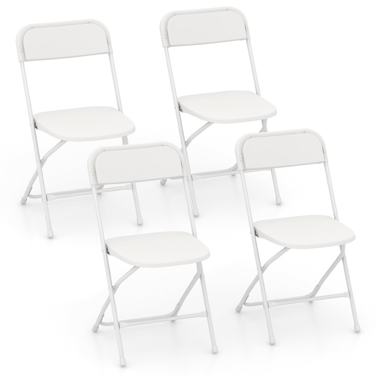 4 Pack Metal Folding Chairs with Plastic Seat and Back-