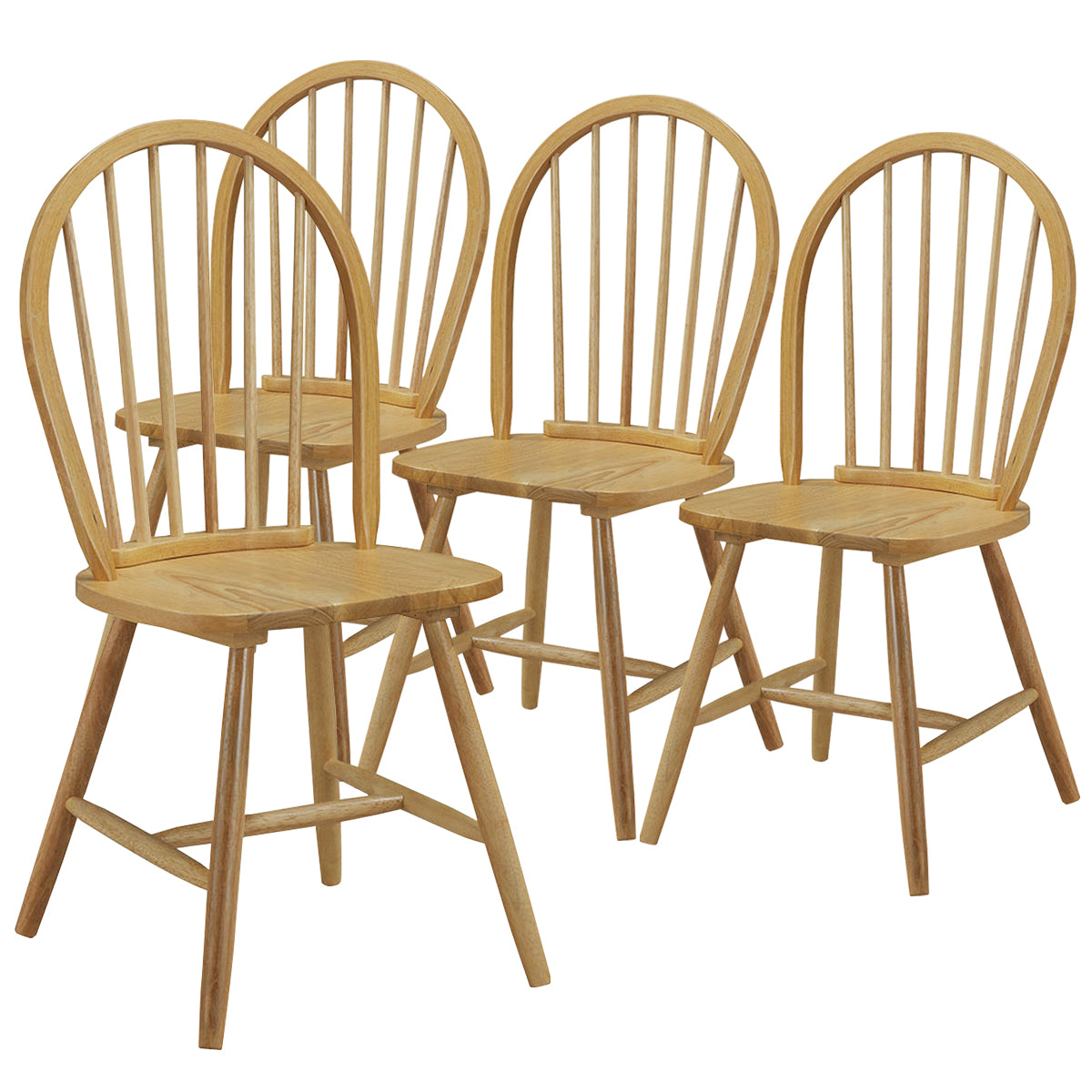 4 Piece Wooden Kitchen Dining chairs with High Spindle Back-