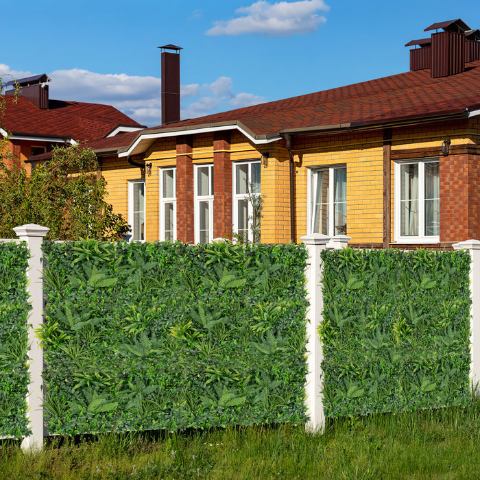Artificial Hedge Boxwood Panels - 4 Piece Set with Diverse Leaf Designs - Ideal for Home and Garden Decorations