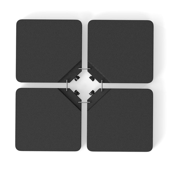 4 Pieces Offset Patio Umbrella Base with 4 Interlocking Pins and Easy-