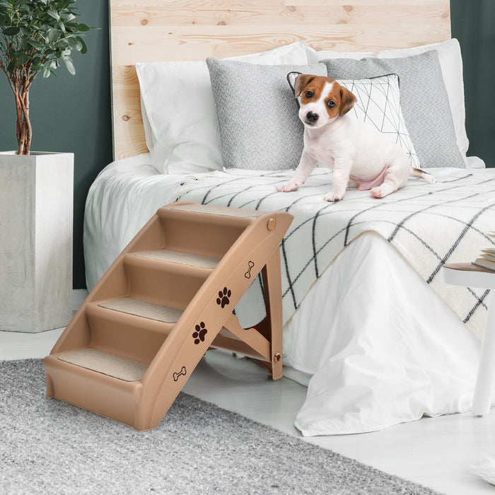 PetSafe Brand Model #PSCF-1000 - 4-Step Coffee Colored Pet Stairs, Non-Slip Foot Pads - Ideal Solution for Small, Aging or Disabled Pets with Mobility Issues