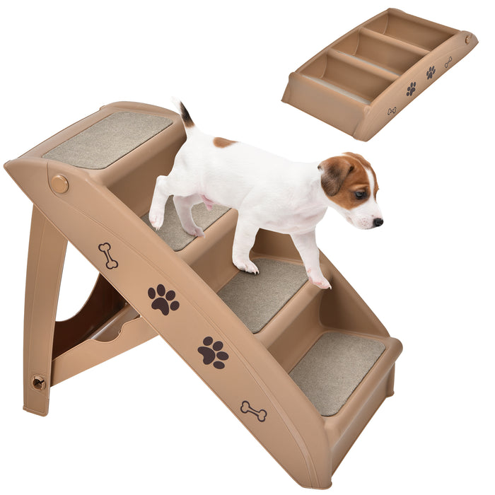 PetSafe Brand Model #PSCF-1000 - 4-Step Coffee Colored Pet Stairs, Non-Slip Foot Pads - Ideal Solution for Small, Aging or Disabled Pets with Mobility Issues