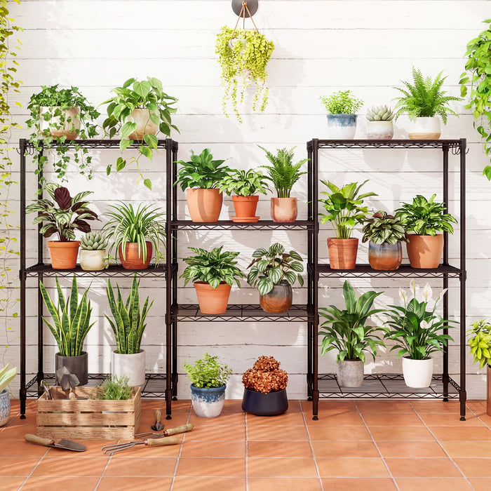 3/4/5/6-Tier Wire Shelving Unit Adjustable Metal Storage Shelves with V-shaped Shelving Rack-5-Tier-S