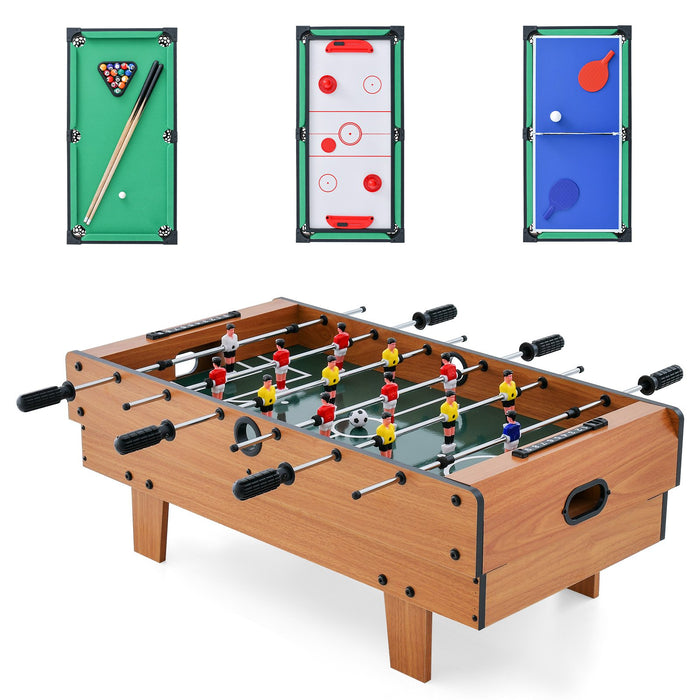 4 in 1 Combo Game Table Set Foosball Table with Billiards-